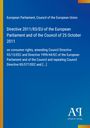 Text über EU-Richtlinie zu Verbraucherrechten auf blauem Hintergrund, links gelber Streifen und unten rechts Logo.