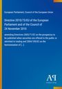 Directive 2010/73/EU des Europäischen Parlaments, Änderung von Richtlinien 2003/71/EC und 2004/109/EC. Logo: AQ.