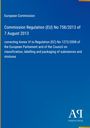 Titel: "Commission Regulation (EU) No 758/2013". Hintergrund: Blau. Logo unten rechts.