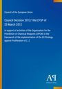 Council of the European Union, Entscheidung 2012/166/GASP, 23. März 2012, blauer Hintergrund mit gelbem Rand.