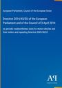 Directive 2014/45/EU text auf blauem Hintergrund, europäische parlamentarische Informationen, unten Logo "Antiphon Verlag".