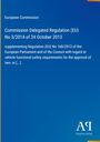 Europäische Kommission, Verordnung (EU) Nr. 3/2014 vom 24.10.2013. Blau mit Text zur Fahrzeugsicherheit. Logo rechts unten.