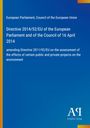Text: Richtlinie 2014/52/EU des EU-Parlaments und Rates, Änderung der Richtlinie 2011/92/EU. Hintergrund blau. Logo unten.