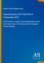 Council Decision 2013/768/CFSP vom 16. Dezember 2013 des Rates der Europäischen Union. Blauer Hintergrund.