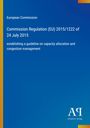 "Commission Regulation (EU) 2015/1222 of 24 July 2015" auf blauem Hintergrund. Logo von Antiphon Verlag unten.