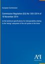 Text: "European Commission. Commission Regulation (EU) No 1301/2014 of 18 November 2014." Blaues Design, Antiphon Verlag-Logo.