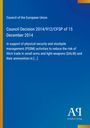 Text: "Council of the European Union, Council Decision 2014/912/CFSP". Blaues Design mit gelbem Streifen rechts oben.