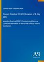 Council Directive 2014/87/Euratom vom 8. Juli 2014, ein blau-orange gestaltetes Titelblatt. Logo unten rechts.