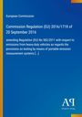 Text über EU-Regulation von 2016 zur Emission schwerer Fahrzeuge. Blauer Hintergrund mit vertikalem gelbem Streifen links.