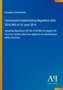 Text zur Durchführungsverordnung 2016/963 der EU-Kommission über Flugverbote, blaues Design mit vertikalem Farbverlauf.