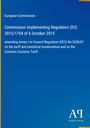 Text: "European Commission, Commission Implementing Regulation (EU) 2015/1754 of 6 October 2015, amending Annex I...".  
Blauer Hintergrund.