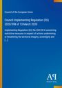 Ein blauer Hintergrund mit dem Text: "Council Implementing Regulation (EU) 2020/398 of 13 March 2020". Unten steht "Antiphon Verlag".