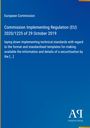 Text der Europäischen Kommission über technische Standards, dunkelblauer Hintergrund, Logo rechts unten.