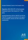 Regulation (EU) 2016/791 zur Versorgung mit Obst, Gemüse, Bananen, Milch in Bildungseinrichtungen; blau mit gelbem Streifen.