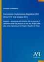 Text über EU-Verordnung zu Antidumpingzöllen auf Stahlprodukte. Hintergrund blau mit gelbem Streifen links.