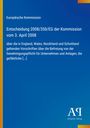 Text über Entscheidung 2008/350/EG der Kommission. Blaues Design mit gelbem Streifen, unten ein Logo von Antiphon Verlag.