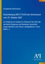 Europäische Kommission: Entscheidung zur Änderung bezüglich Fleisch-, Geflügelfleisch-, Fisch-, Milchbetrieben. Blaues Design.