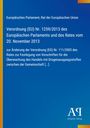Text zu einer EU-Verordnung in weiß auf blauem Hintergrund, gelber Streifen links, Verlags-Logo rechts unten.