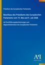 Text über Beschluss des Präsidiums des Europäischen Parlaments 2008 auf blauem Hintergrund, Logo unten rechts.
