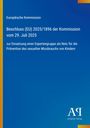 Text: "Europäische Kommission, Beschluss (EU) 2025/1896, 29. Juli 2025, Expertengruppe Prävention sexueller Missbrauch." Unten Logo.