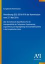 Text der EU-Verordnung 2016/919 zur Eisenbahn-Interoperabilität auf blauem Hintergrund. Logo unten rechts.