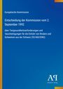 Europäische Kommission: Entscheidung vom 2. September 1992 über Tiergesundheitsanforderungen. Blaues Design.