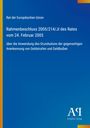 Text: "Rat der Europäischen Union. Rahmenbeschluss 2005/214/JI des Rates vom 24. Februar 2005. über die Anwendung des Grundsatzes der gegenseitigen Anerkennung von Geldstrafen und Geldbußen." Unten rechts: "Antiphon Verlag." Hintergrund: Blau mit gelben und orangen Streifen.