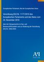 Europäisches Parlament, EU-Verordnung Nr. 1177/2010 zu Fahrgastrechten im See- und Binnenschiffsverkehr auf blauem Hintergrund.