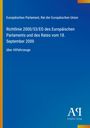 "Europäisches Parlament, Richtlinie 2000/53/EG über Altfahrzeuge." Blauer Hintergrund mit gelbem und rotem Streifen.