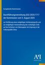 Europäische Kommission, Verordnung zur Einführung von Antidumpingzoll auf Dekorpapier aus China. Blaues Design. Logo unten.