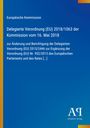 Text der Europäischen Kommission über eine Verordnung von 2018, blauer Hintergrund, linkes Logo.