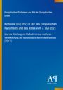 Europäisches Parlamentsdokument über Verkehrsnetzmaßnahmen, blauer Hintergrund, Antiphon Verlag-Logo.