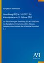 Text auf blauem Hintergrund: Verordnung (EU) Nr. 141/2013, Europäische Gesundheitsstatistik. Links ein gelber und oben ein oranger Streifen.