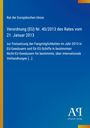 Text zur EU-Verordnung Nr. 40/2013, Datum, Fangmöglichkeiten. Blaues Design mit gelbem Rand, Logo "Antiphon Verlag".