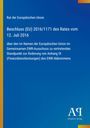 Text über EU-Beschluss, Datum und Anhang IX. Blaues Design mit gelbem Rand. Veröffentlichungslogo unten rechts.