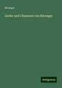 Béranger: Lieder und Chansons von Béranger, Buch