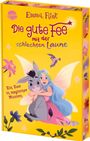 Text: "Emma Flint. Die gute Fee mit der schlechten Laune. Ein Esel in magischer Mission." Illustration: Fee umarmt Esel.