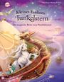 "Kleines Einhorn Funkelstern. Die magische Reise zum Nachthimmel." 
Ein Einhorn und ein Mädchen auf einem verzauberten Boot.