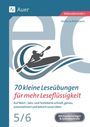 „70 kleine Leseübungen für mehr Leseflüssigkeit“, obere Hälfte enthält blaues Auer-Logo, Illustration mit Paddler und Wellen.