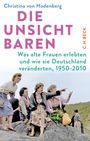 Buchtitel: "DIE UNSICHTBAREN". Alte Frauen sind auf Felsen; sie lachen und zeigen in die Ferne.