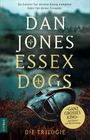 "Du kannst für deinen König kämpfen. Oder für deine Freunde. DAN JONES ESSEX DOGS Die Trilogie." Ein Helm im Gras.