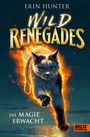 ERIN HUNTER, WILD RENEGADES, DIE MAGIE ERWACHT. Eine Katze läuft, umgeben von Flammen, mit entschlossenem Blick.