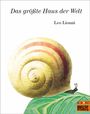 "Das größte Haus der Welt" von Leo Lionni. Illustration: Eine Schnecke mit großen, spiralförmigen, bunt gestreiften Haus.