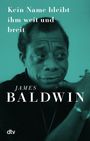 Oben steht: "Kein Name bleibt ihm weit und breit". Darunter: "James Baldwin". Es zeigt einen nachdenklichen Mann. Logo: dtv.