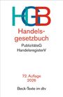 HGB, Handelsgesetzbuch, PublizitätsG, HandelsregisterV, 72. Auflage 2026, Beck-Texte im dtv. Stilisiertes Logo "HGB".