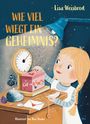„WIE VIEL WIEGT EIN GEHEIMNIS?“ von Lisa Weisbrod. Illustration eines Mädchens mit Zöpfen und Waage.