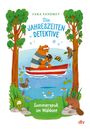 „SARA FANDREY Die JAHRESZEITEN DETEKTIVE Sommerspuk im Waldsee“ Eine Illustration mit einem Bär im Boot.