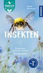 „FAMILIE erlebt Natur“, „INSEKTEN“, „Entdecken, staunen, wissen!“, „MIT 105 ARTEN“. Eine Biene fliegt über bunte Blumen.