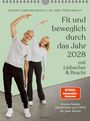 Text: „Fit und beweglich durch das Jahr 2028 mit Liebscher & Bracht“. Ein Mann und eine Frau machen Fitnessübungen.