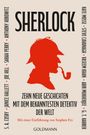 "Sherlock", "Zehn neue Geschichten mit dem bekanntesten Detektiv der Welt." Silhouette eines Detektivs mit Pfeife.